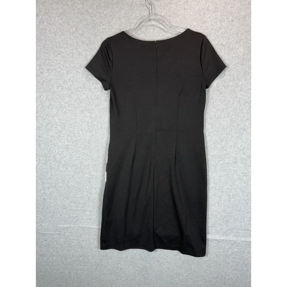 New York‎ & Company Dress Womens XS Black White Geometric Stretch Short Sleeve